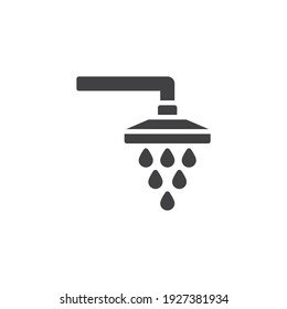 Water shower vector icon. filled flat sign for mobile concept and web design. Shower and water drops glyph icon. Symbol, logo illustration. Vector graphics