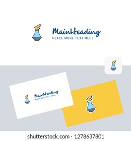 Water shower vector logotype with business card template. Elegant corporate identity. - Vector