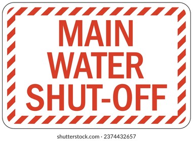 Water shut off sign and labels