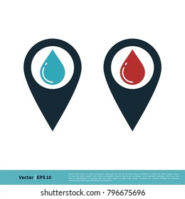 Water Sign Point Map Icon Vector Logo Template Illustration Design. Vector EPS 10.