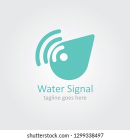 Water Signal Logo Template Design
