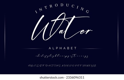 Water Signature Font Calligraphy Logotype Script Font Type Font lettering handwritten