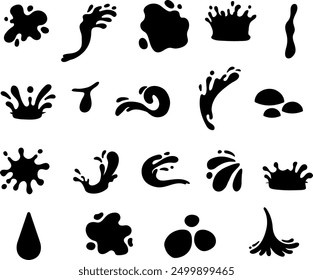 water silhouette illustration set : vector