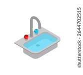 Water in sink. sink is full of water.