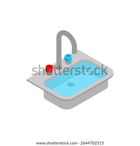 Water in sink. sink is full of water.