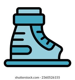 Water ski boot icon outline vector. Sea fun. Boat surfer color flat