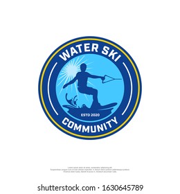 Water Ski community logo with badge style