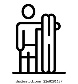 Water ski icon outline vector. Sport summer. Sea fun