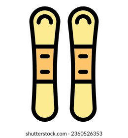 Water ski tool icon outline vector. Summer sport. Diving vacation color flat