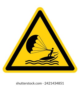 Water Skiing Area Symbol Sign, Vector Illustration, Isolate On White Background Label. EPS10