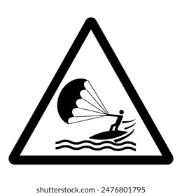 Water Skiing Area Symbol Sign, Vector Illustration, Isolate On White Background Label. EPS10