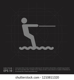 Water Skiing Icon - Black Creative Background - Free vector icon