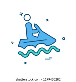 water skiing icon design vector