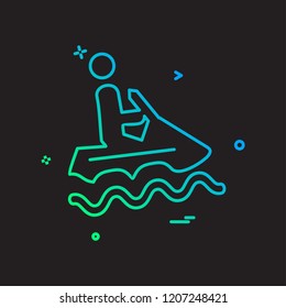 water skiing icon design vector