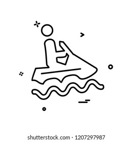 water skiing icon design vector