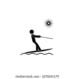 water skiing icon. Element of holiday at sea illustration. Premium quality graphic design icon. Signs and symbols collection icon for websites, web design, mobile app on white background