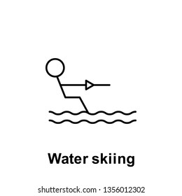 Water Skiing Icon. Element Of Summer Holiday Icon. Thin Line Icon For Website Design And Development, App Development. Premium Icon