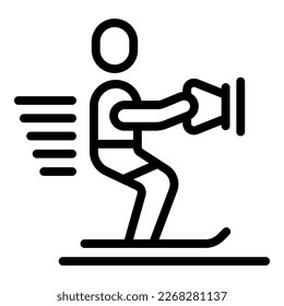 Wasserski-Symbol, Umrissvektor. Skivergnügen. Sommer
