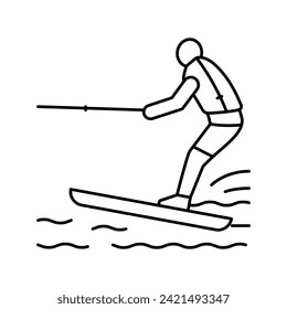 water skiing line icon vector. water skiing sign. isolated contour symbol black illustration