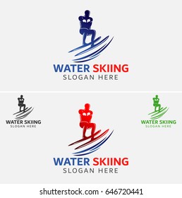 Water Skiing Logo Template