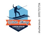 water skiing logo with text space for your slogan / tag line, vector illustration
