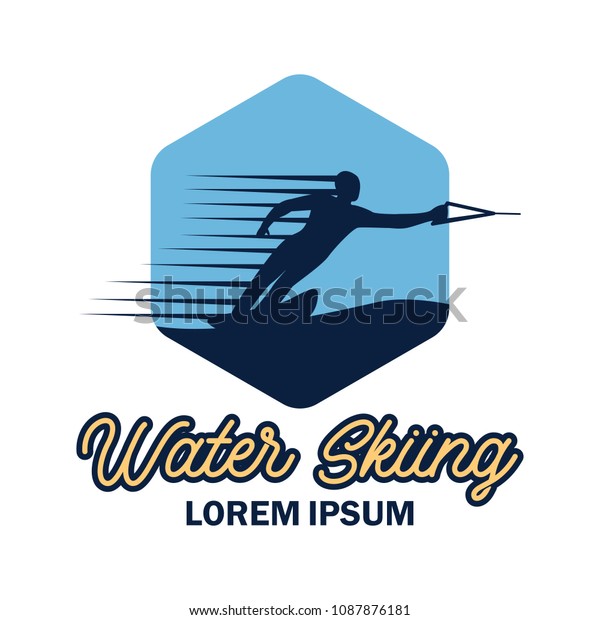Water Skiing Logo Text Space Your Stock Vector (Royalty Free
