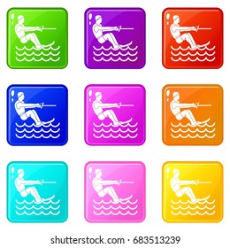 Water skiing man set 9