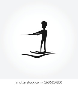 water skiing man vector icon design element