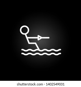 Water skiing neon icon. Elements of summer set. Simple icon for websites, web design, mobile app, info graphics