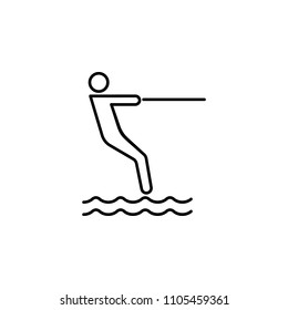 water skiing outline icon. Element of sports items icon for mobile concept and web apps. Thin line water skiing outline icon can be used for web and mobile on white background