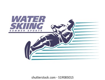 Water skiing. Sport emblem