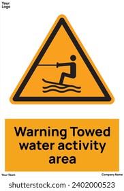 water skiing or towed water activity area signs symbol standard iso 7010