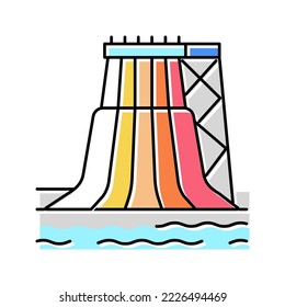 water slide color icon vector. water slide sign. isolated symbol illustration