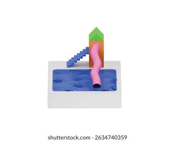 water slide icon 3d illustration render
