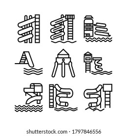water slide icon or logo isolated sign symbol vector illustration - Collection of high quality black style vector icons
