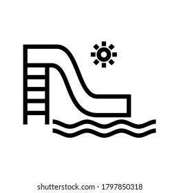 Water Slide Icon Or Logo Isolated Sign Symbol Vector Illustration - High Quality Black Style Vector Icons
