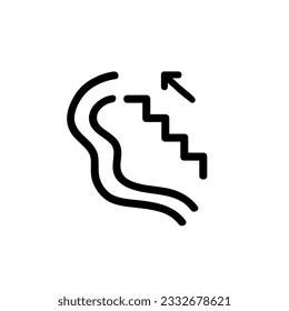 Water Slide icon with stairs, water park icon