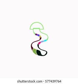 Water slide  icon Vector design. Colored illustration.