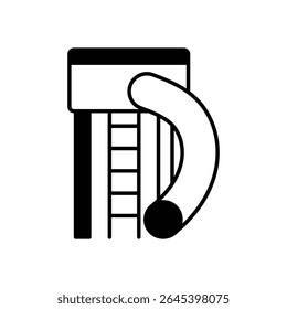 Water Slide Icon vector stock illustration