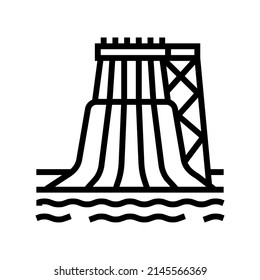 water slide line icon vector. water slide sign. isolated contour symbol black illustration