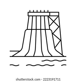vector de icono de la línea de deslizamiento de agua. signo de deslizamiento de agua. símbolo de contorno aislado ilustración negra