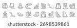 Water Slide Pack of Thin Icons. Editable Stroke. Perfect for Web Sites, Books, Cards, Apps