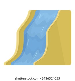 Water slide party icon cartoon vector. Summer vacation. Play air body
