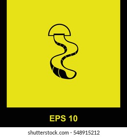 Water slide vector black icon. Isolated illustration. Business picture.