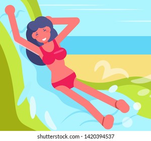 Water slide Vector. Cartoon. Isolated art