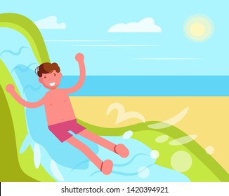 Water slide Vector. Cartoon. Isolated art