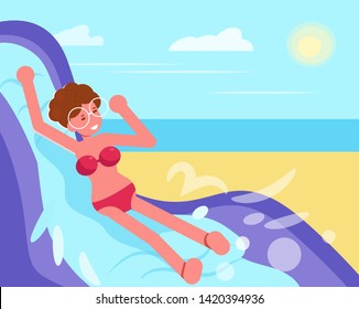 Water slide Vector. Cartoon. Isolated art