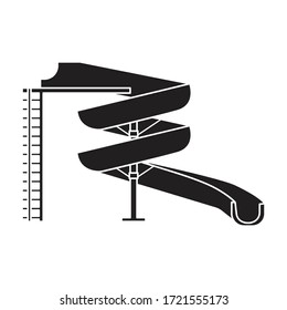 Water slide vector icon.Black vector icon isolated on white background water slide .