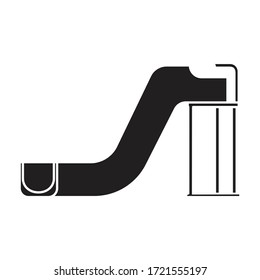 Water slide vector icon.Black vector icon isolated on white background water slide .