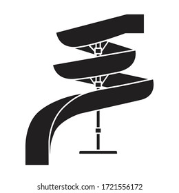 Icono de vector de deslizamiento de agua.Icono de vector negro aislado en deslizamiento de agua de fondo blanco.
